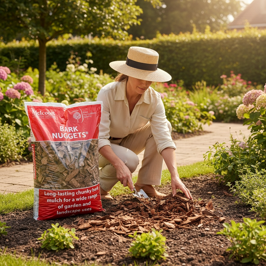 Melcourt Bark Nuggets® – Long-Lasting Chunky Bark Mulch (RHS Endorsed) 60L AK Kin Garden Supplies