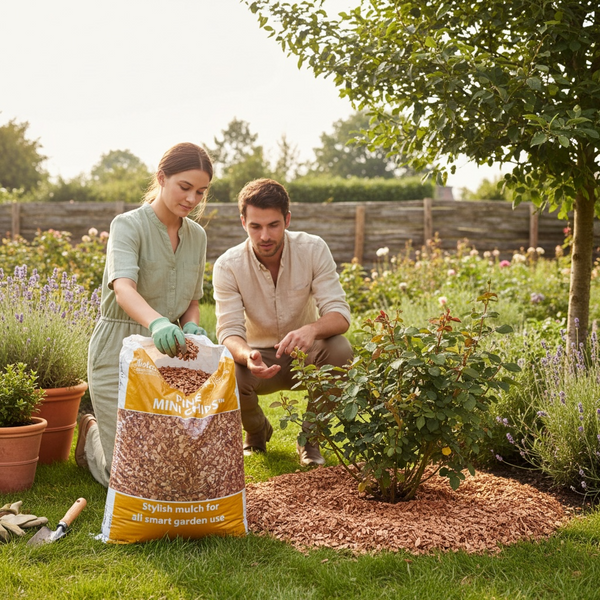 Melcourt Pine Mini Chips™ – Decorative Mulch for Smart Garden Use (RHS Endorsed) 60lt AK Kin Garden Supplies