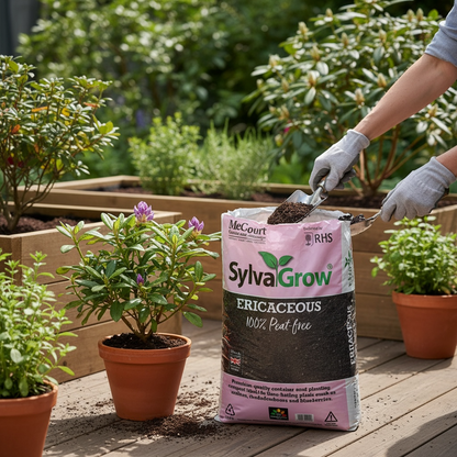 Melcourt SylvaGrow Ericaceous Compost – 100% Peat Free (RHS Endorsed) 40lt AK Kin Garden Supplies