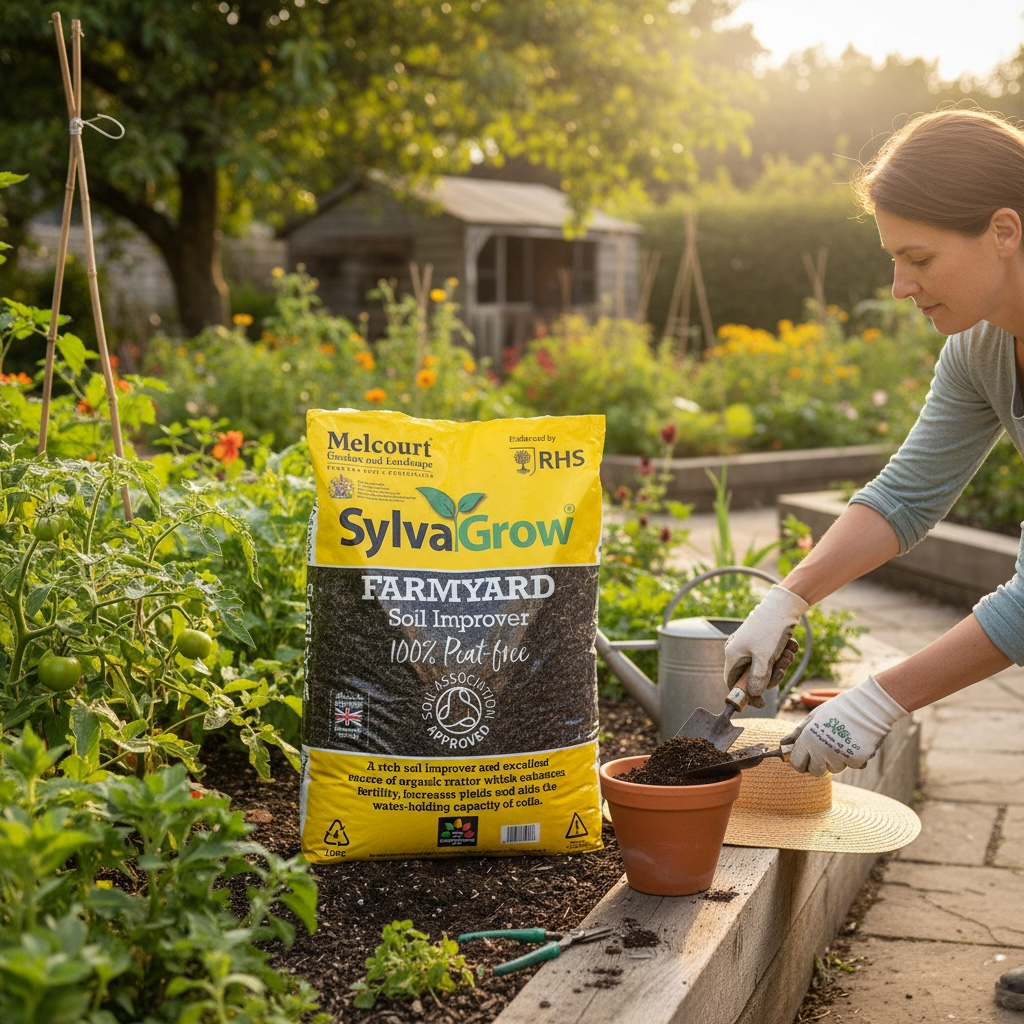 Melcourt SylvaGrow Farmyard Soil Improver – Peat-Free Organic Matter (RHS Endorsed) 50lt AK Kin Garden Supplies