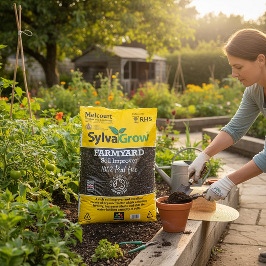 Melcourt SylvaGrow Farmyard Soil Improver – Peat-Free Organic Matter (RHS Endorsed) 50lt AK Kin Garden Supplies
