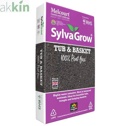 Melcourt Sylvagrow Tub and Basket Peat Free 40lt Bag AK Kin Garden Supplies