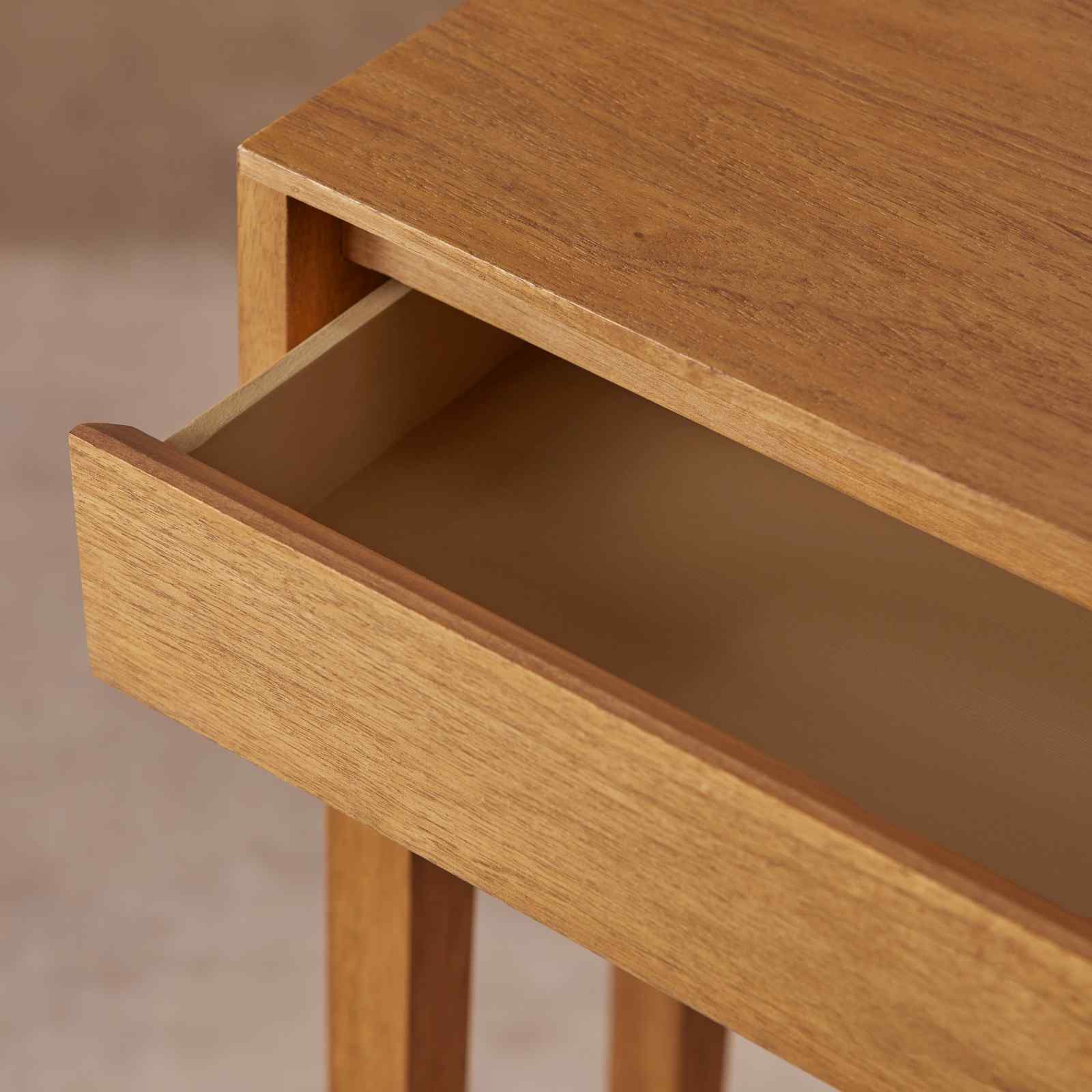 Melia Light Oak Console and Hallway Table with One Drawer Fishe and Lilly