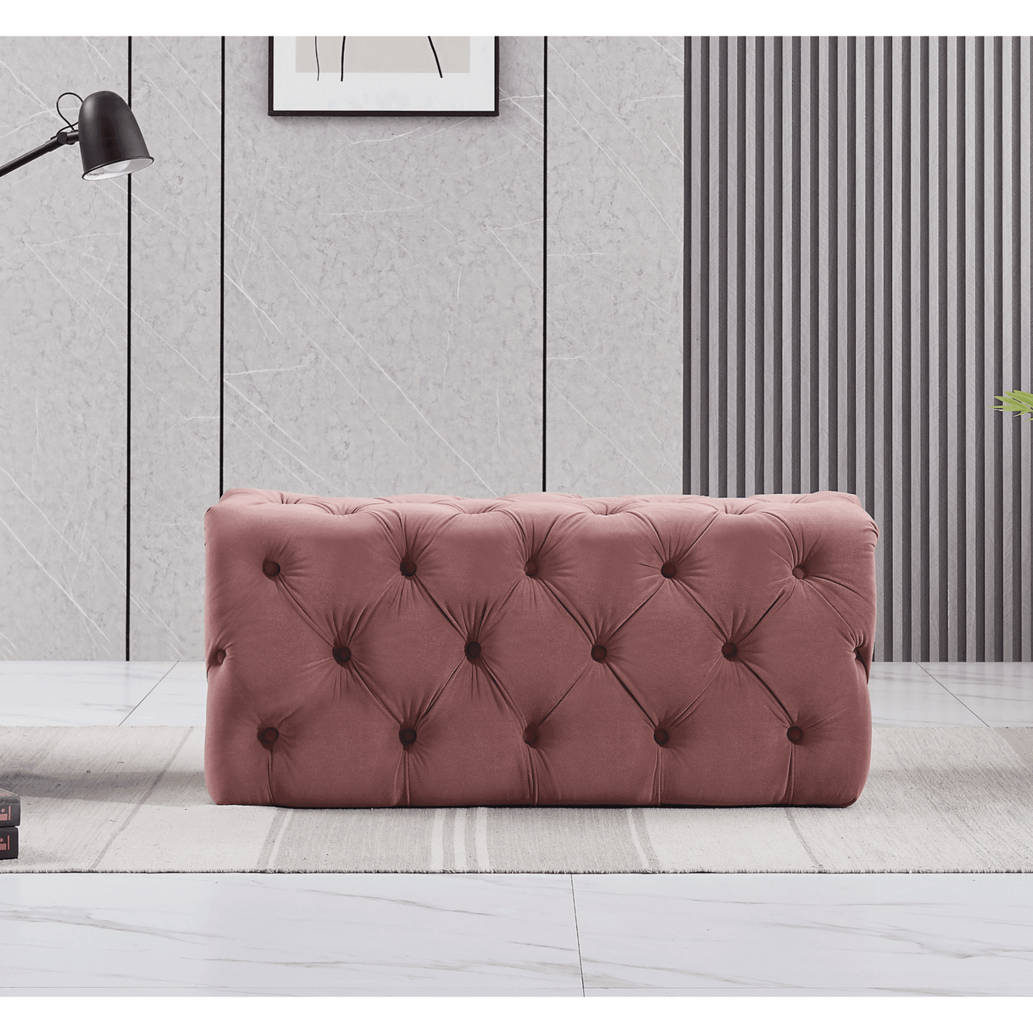 Melia Velvet Ottoman Bench PN Home