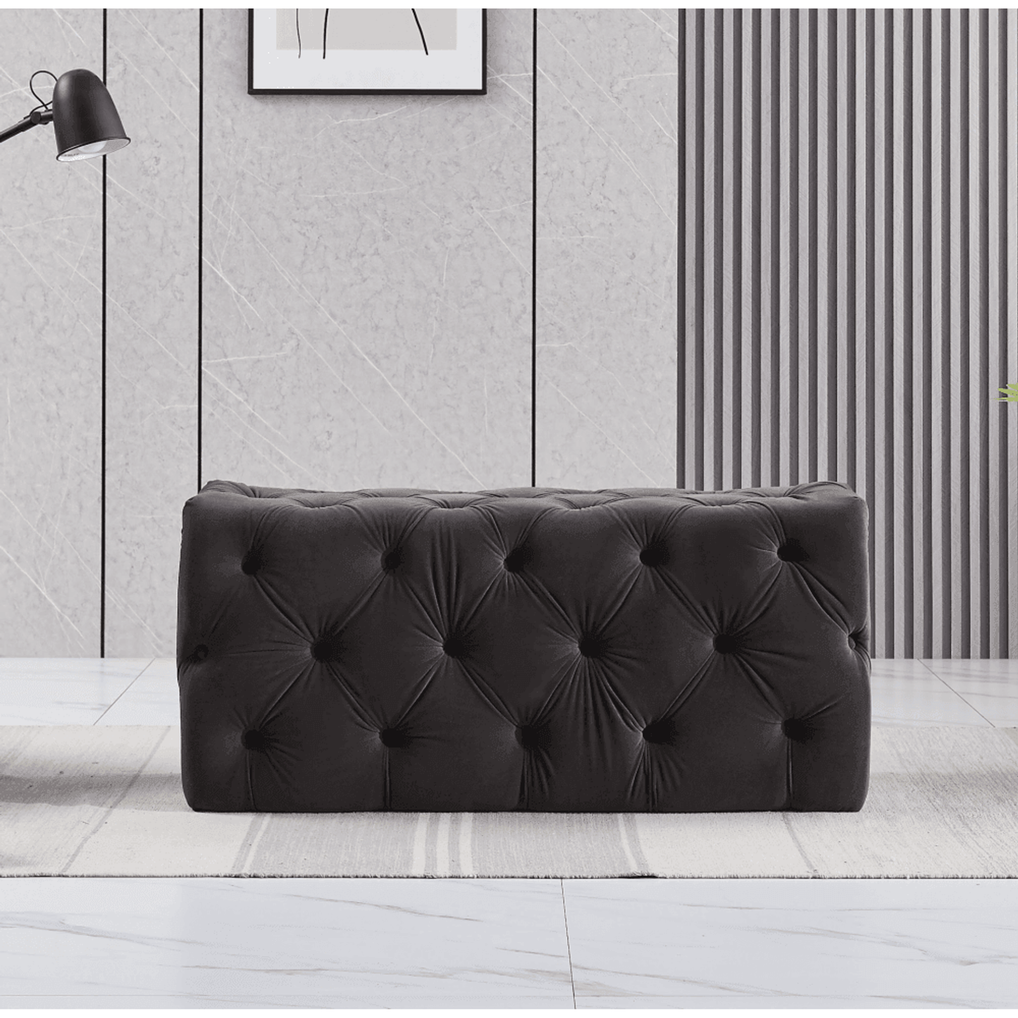 Melia Velvet Ottoman Bench PN Home