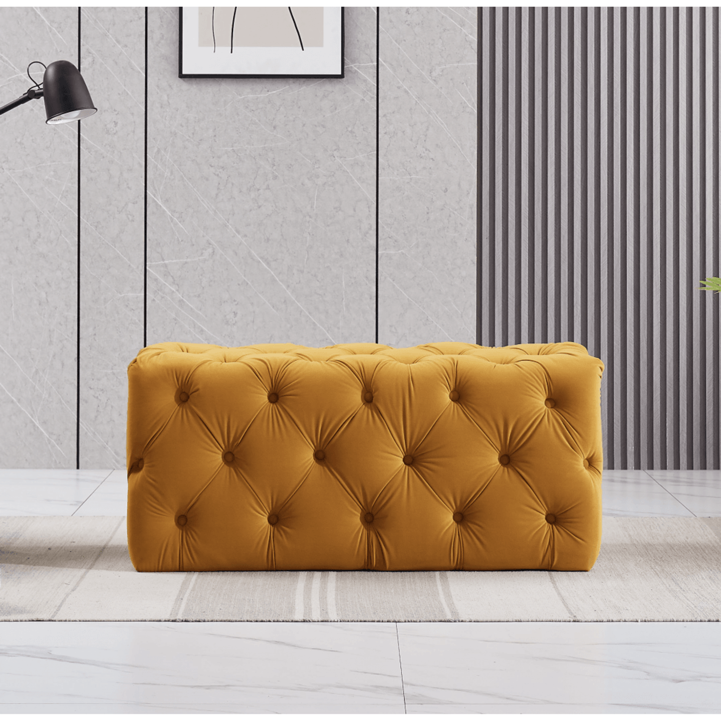 Melia Velvet Ottoman Bench PN Home