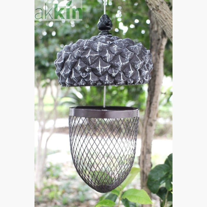 Metal Hanging Acorn Bird Feeder - AK Kin Garden Supplies
