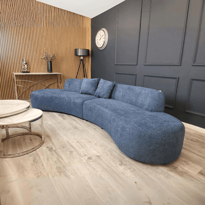 Miami Curved Cinema Boucle Sofa UK Beds Direct ltd
