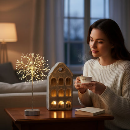 Mini Table Dandelion Indoor Light Lamp 27cm Silver House, Home & Garden