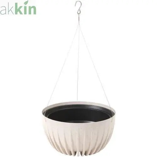 Mira ECO Wood Hanging Bowl 30cm  White (Speckled) AK Kin Garden Supplies