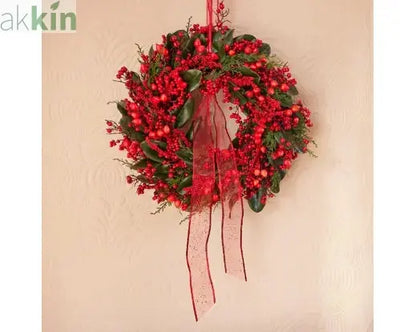 Modern Big Berry Christmas Wreath Red Berries- Large 60cm AK Kin Garden Supplies