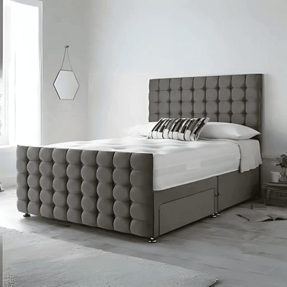 Monaco Divan Bed-Tailored Finish with Matching Headboard UK Beds Direct ltd
