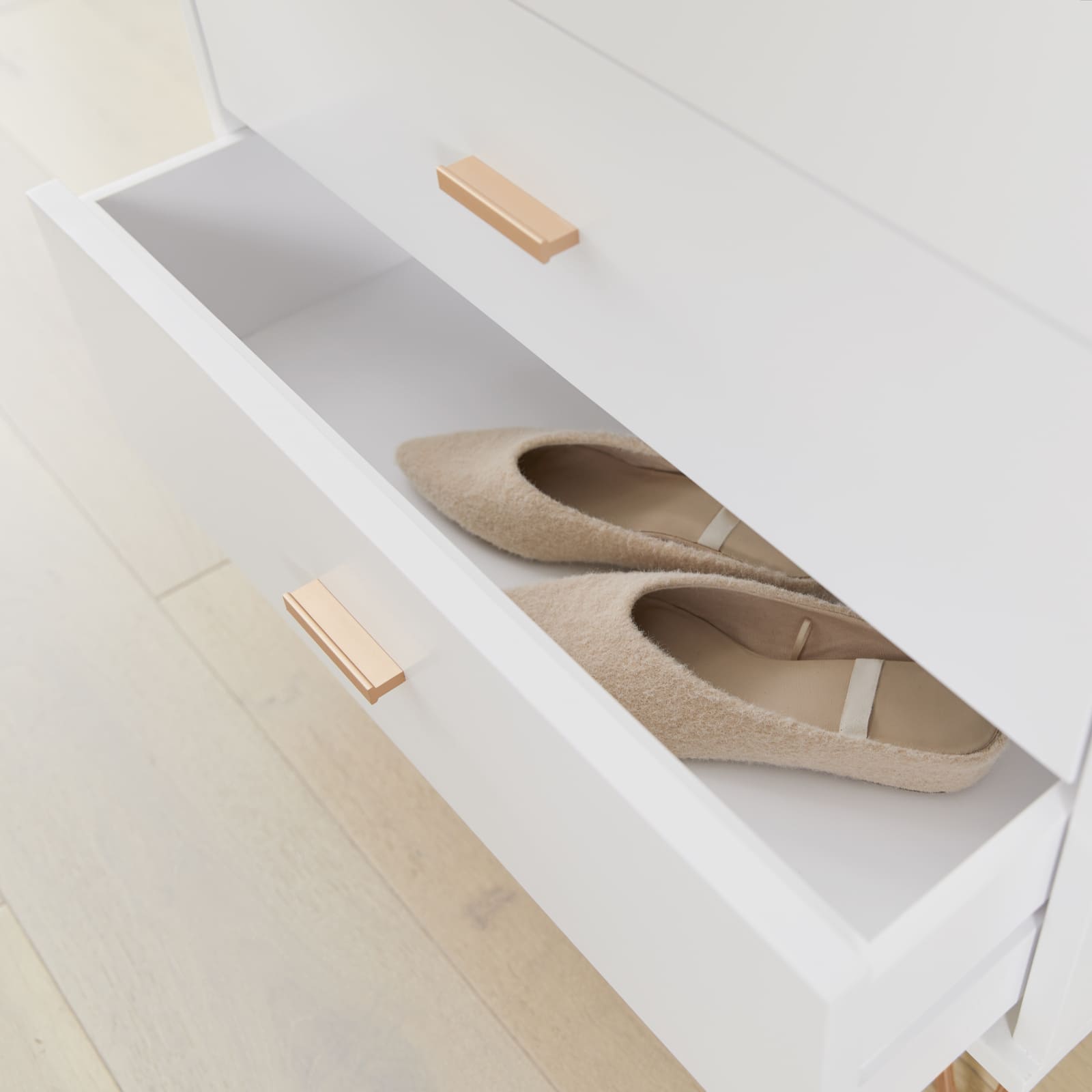 Monroe Solid Wood White Chest of 3 Drawers Fishe and Lilly