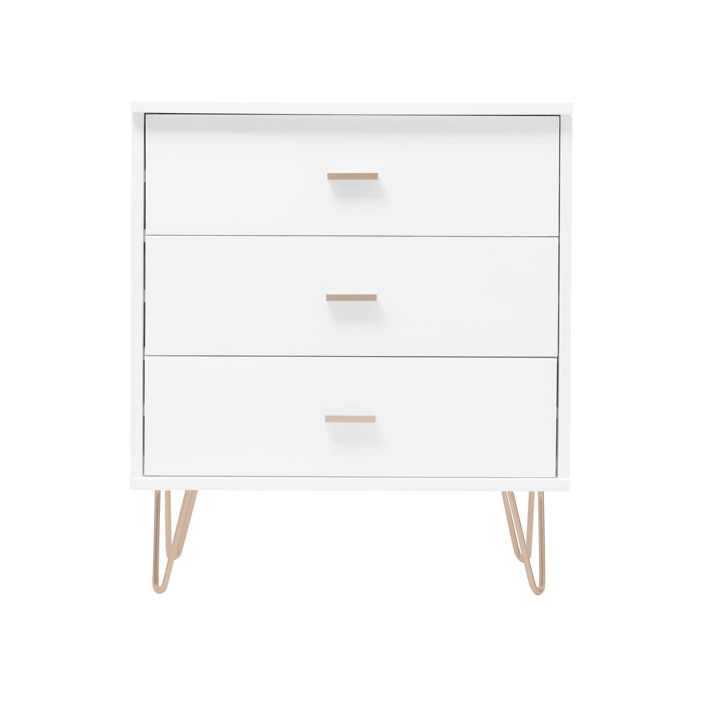 Monroe Solid Wood White Chest of 3 Drawers Fishe and Lilly