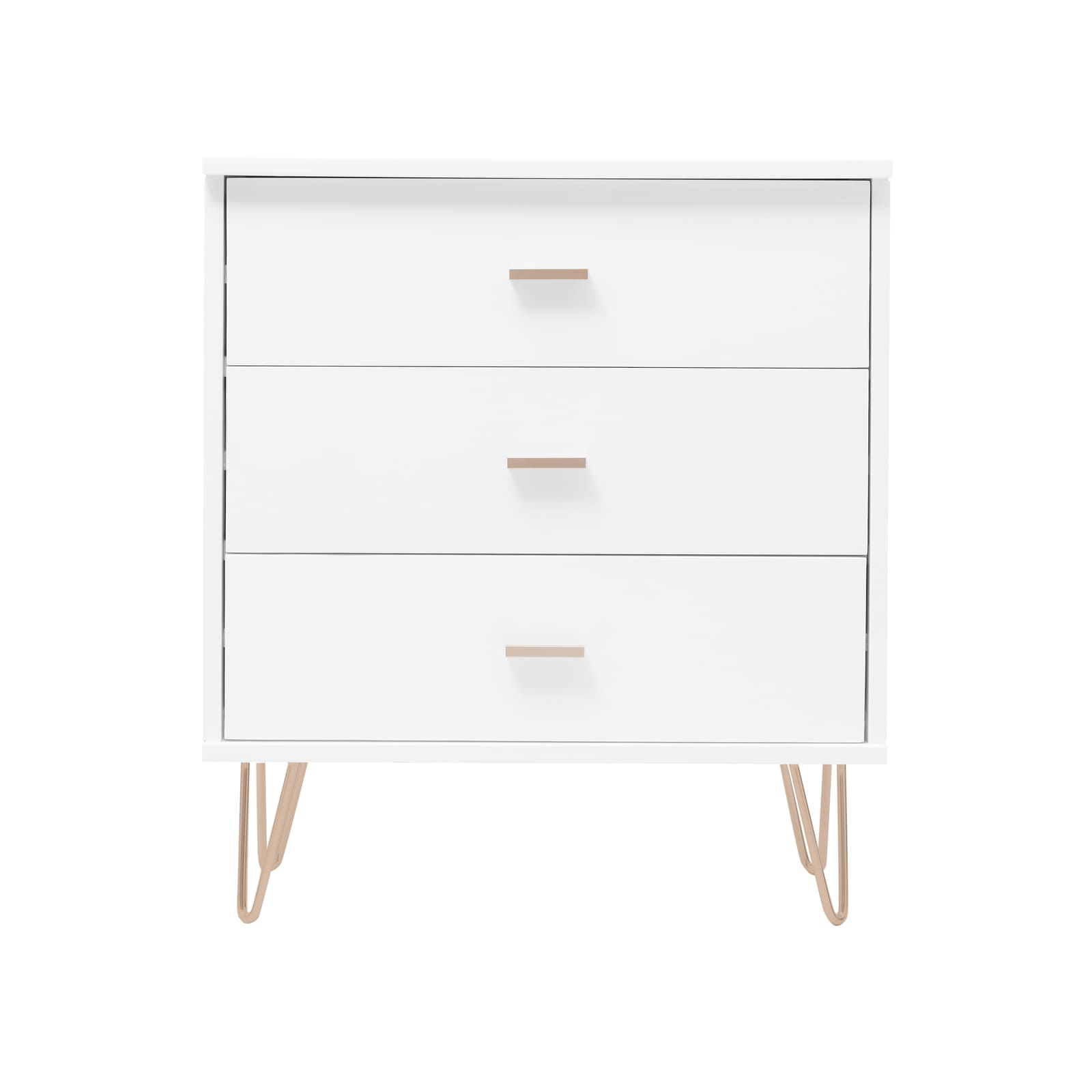 Monroe Solid Wood White Chest of 3 Drawers Fishe and Lilly