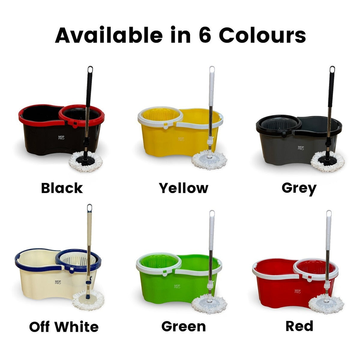 Mop PRO 360° Spin Mop and Bucket Set - Includes 2 Cloths Mop PRO