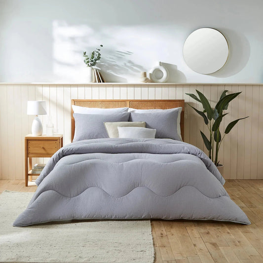 NIGHT OWL® - NATURAL COTTON WAFFLE COVERLESS DUVET - DOUBLE 10.5 tog - GREY House, Home & Garden