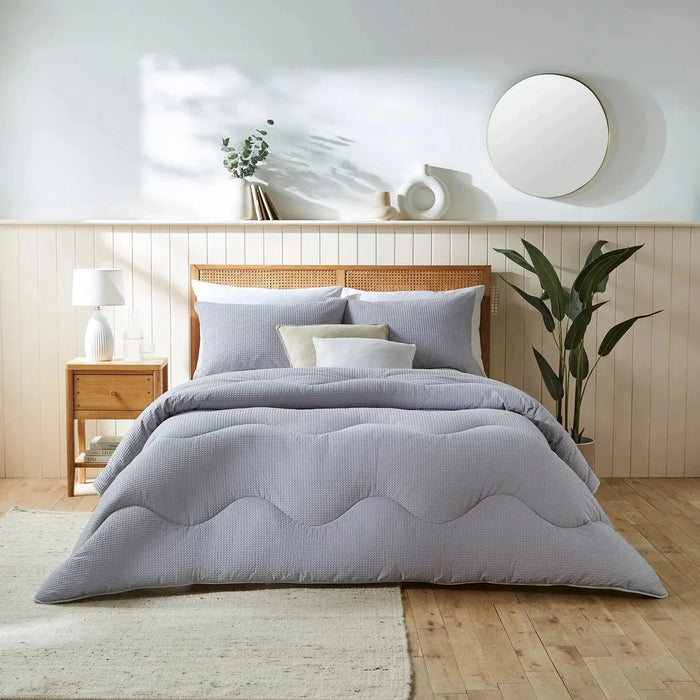 NIGHT OWL® - NATURAL COTTON WAFFLE COVERLESS DUVET - DOUBLE 10.5 tog - GREY House, Home & Garden
