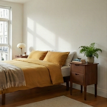Norway Narrow Dark Walnut Bedside Table