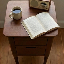 Norway Narrow Dark Walnut Bedside Table