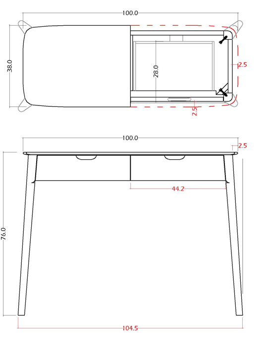 Norway 2 Drawer Walnut Console Table Fishe and Lilly