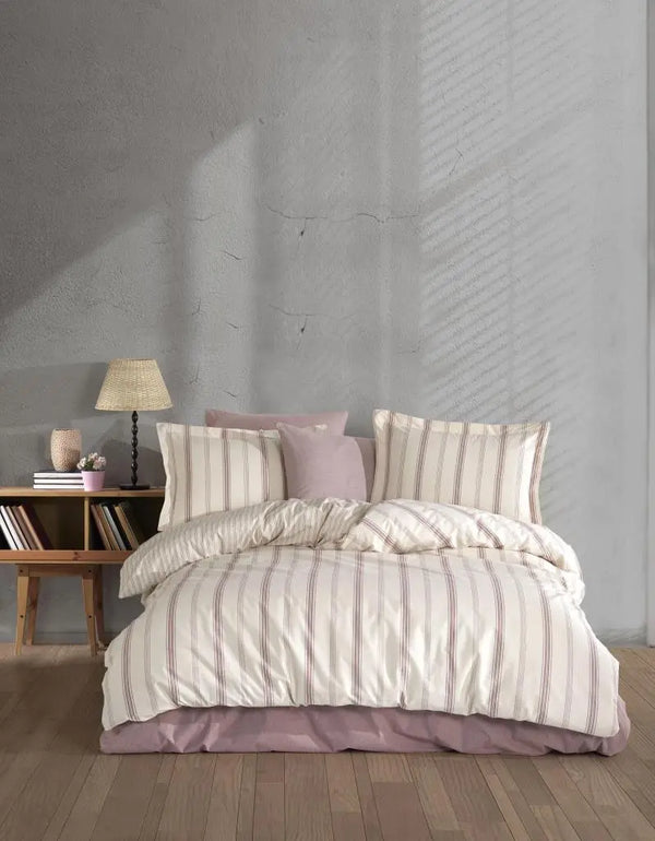 Natural Collection 100% Cotton 6-Piece Duvet Cover Set, Double Size AK Kin Garden Supplies