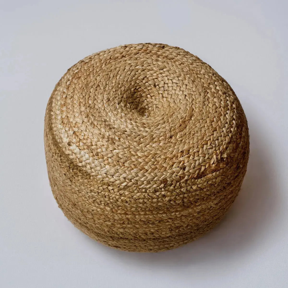 Natural Jute Pouffe 16 x 16 x 14 Inches AK Kin Garden Supplies