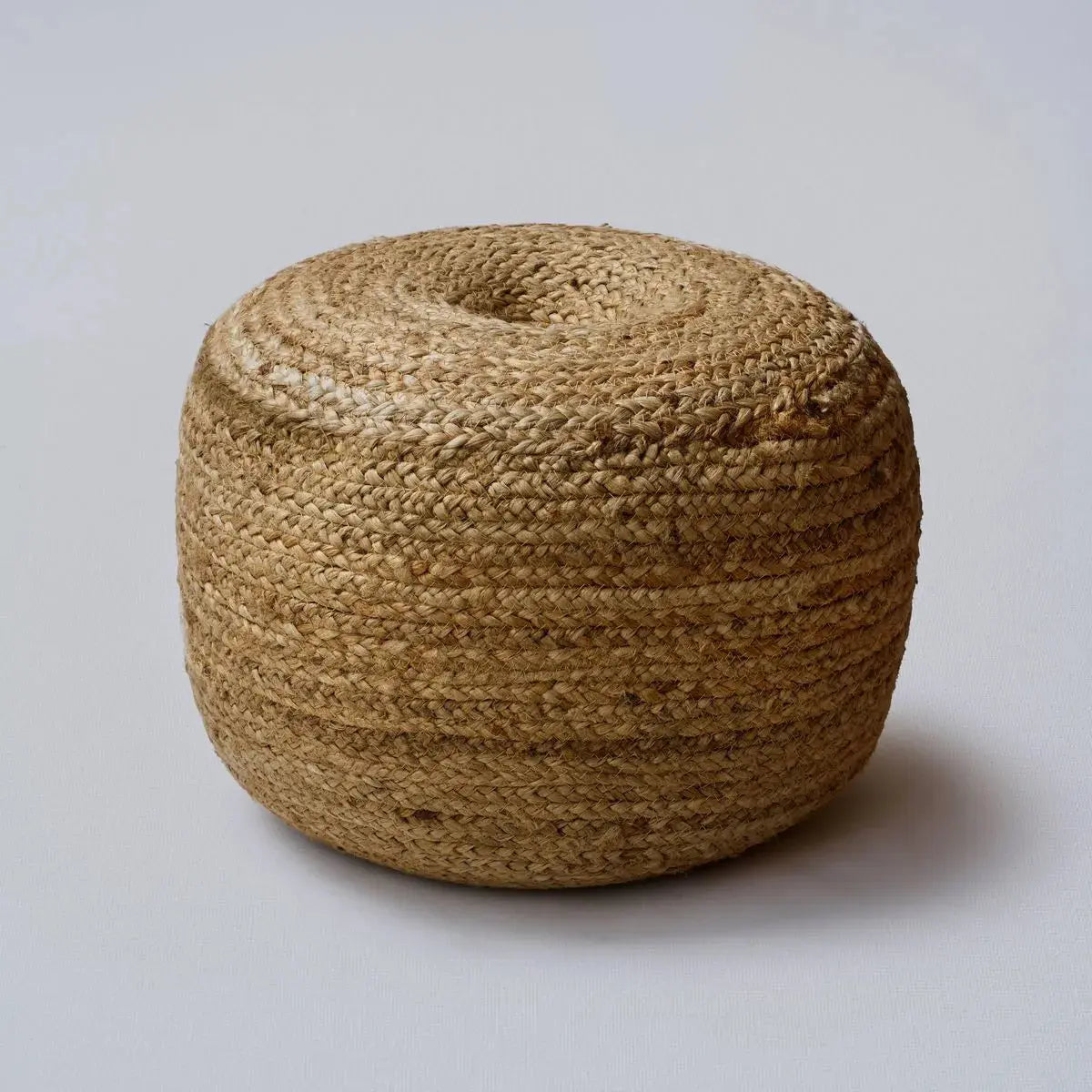 Natural Jute Pouffe 16 x 16 x 14 Inches AK Kin Garden Supplies