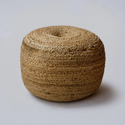 Natural Jute Pouffe 16 x 16 x 14 Inches AK Kin Garden Supplies