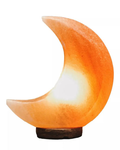 Nepal Crescent Moon Pink Natural Salt Lamp AK Kin Garden Supplies