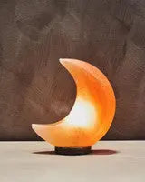 Nepal Crescent Moon Pink Natural Salt Lamp AK Kin Garden Supplies