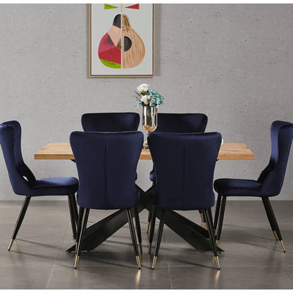 New York LUX Velvet Dining Chair with Metal Legs - Scandinavian Inspired PN Home