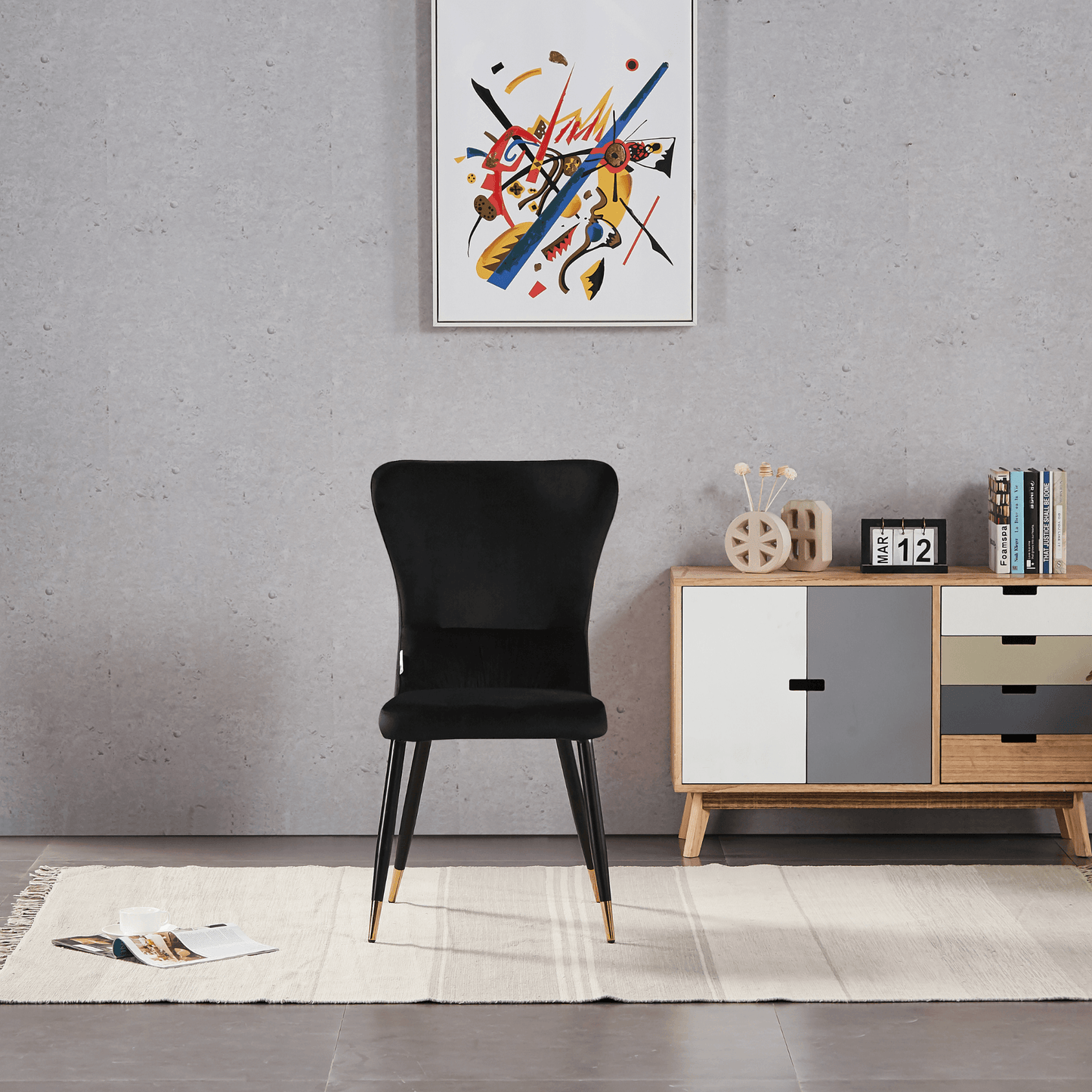 New York LUX Velvet Dining Chair with Metal Legs - Scandinavian Inspired PN Home