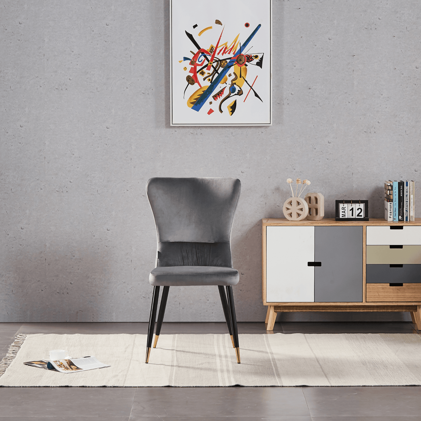 New York LUX Velvet Dining Chair with Metal Legs - Scandinavian Inspired PN Home