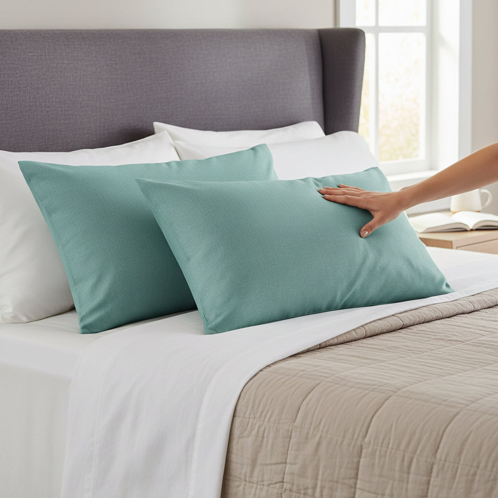 Night Lark® Linen Print Pillowcase Pair - Seagrass Green House, Home & Garden