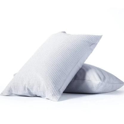 Night Lark® Natural 100% Cotton Waffle Pair of Pillowcases - Grey House, Home & Garden
