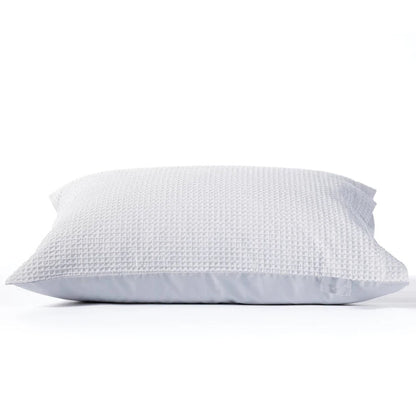 Night Lark® Natural 100% Cotton Waffle Pair of Pillowcases - Grey House, Home & Garden