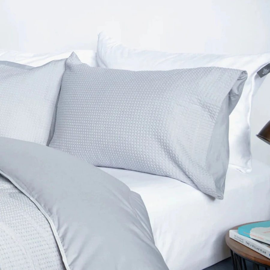 Night Lark® Natural 100% Cotton Waffle Pair of Pillowcases - Grey House, Home & Garden