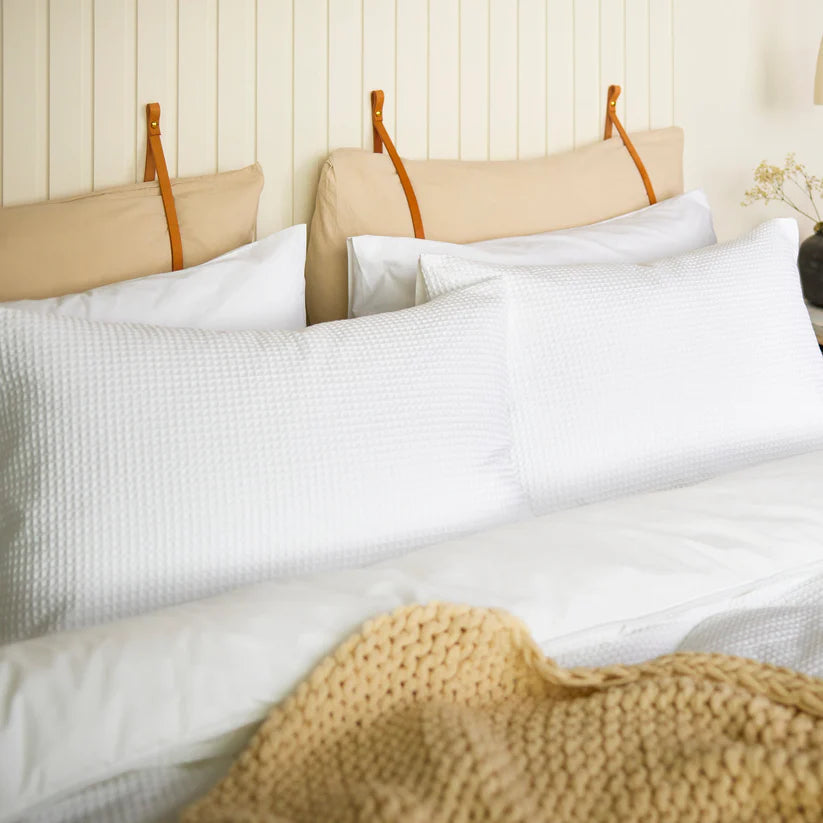 Night Lark® Natural 100% Cotton Waffle Pair of Pillowcases - White House, Home & Garden