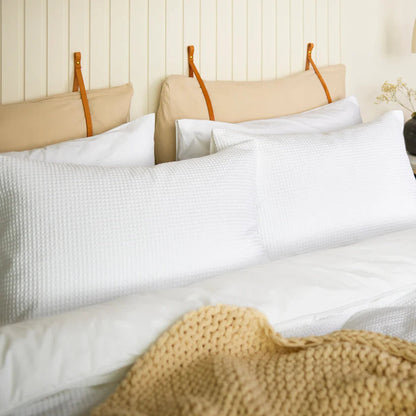 Night Lark® Natural 100% Cotton Waffle Pair of Pillowcases - White House, Home & Garden