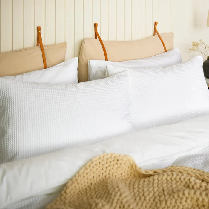 Night Lark® Natural 100% Cotton Waffle Pair of Pillowcases - White House, Home & Garden