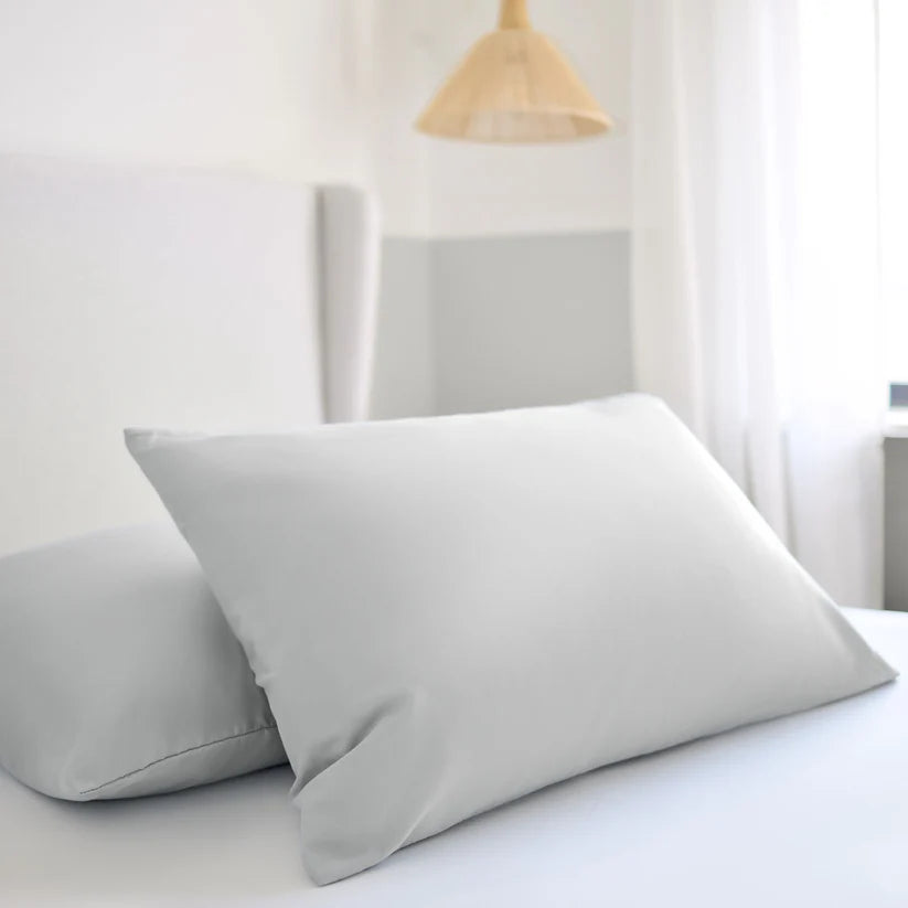 Night Lark® Plain Dye Pillowcase Pair - Nordic Mist Grey House, Home & Garden
