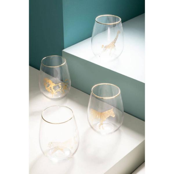 Nomi Gold Zebra Curved Tumbler 550ml House, Home & Garden