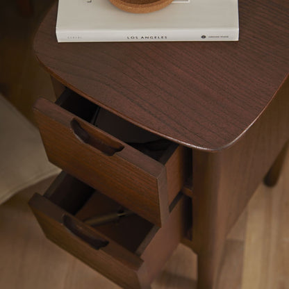 Norway Narrow Walnut Bedside Table Fishe and Lilly