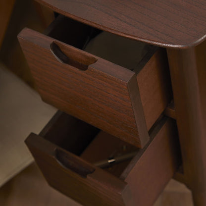 Norway Narrow Walnut Bedside Table Fishe and Lilly