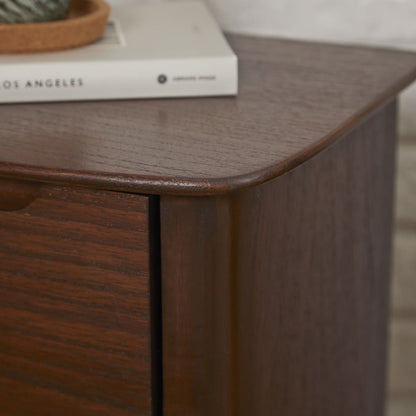Norway Narrow Walnut Bedside Table Fishe and Lilly