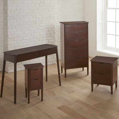 Norway Narrow Walnut Bedside Table Fishe and Lilly