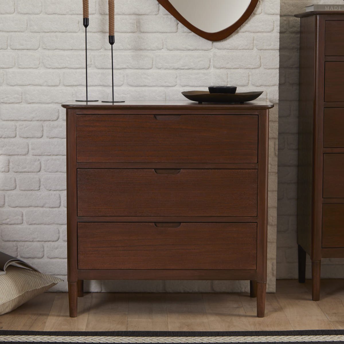Norway Walnut Chest of 3 Drawers Fishe and Lilly