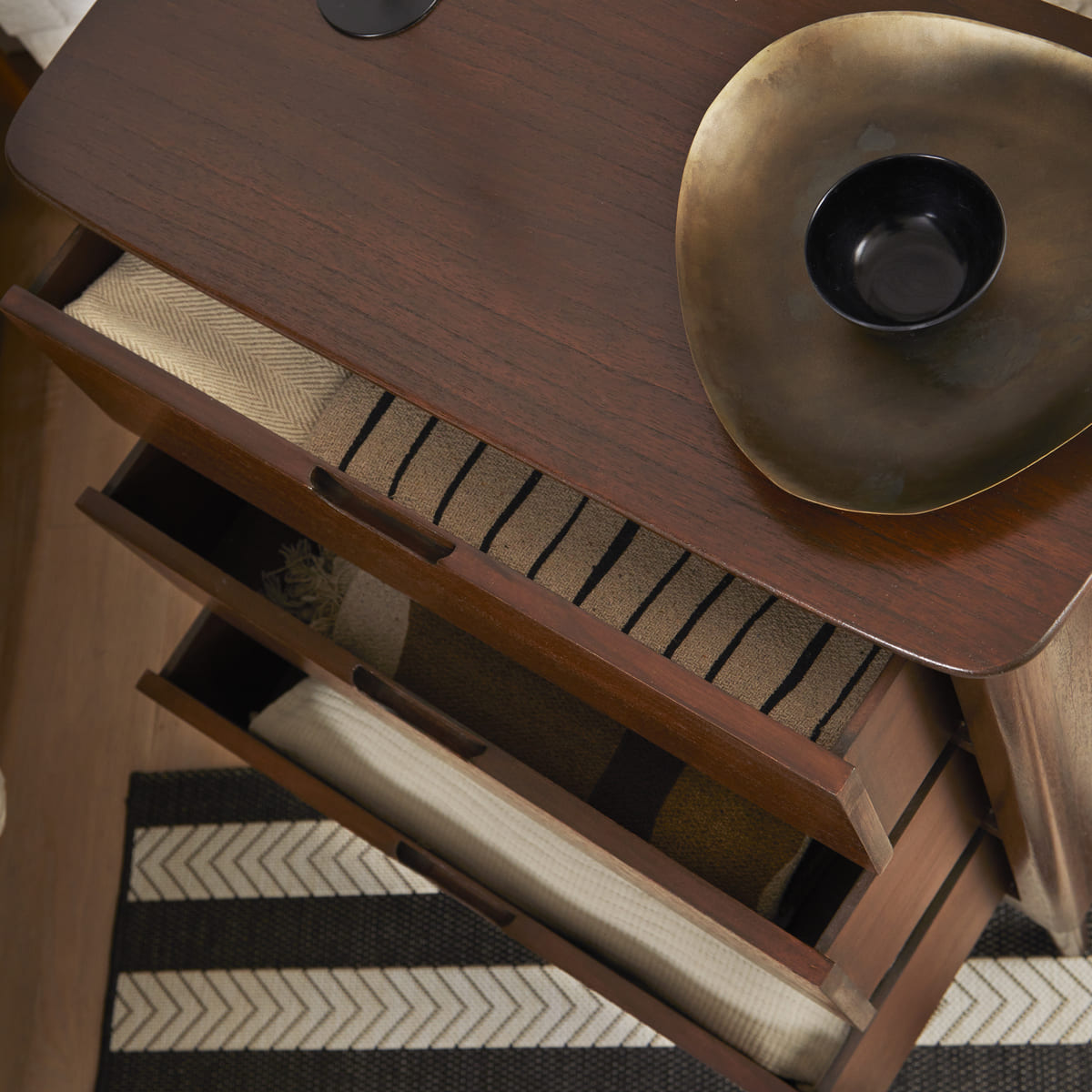 Norway Walnut Chest of 3 Drawers Fishe and Lilly