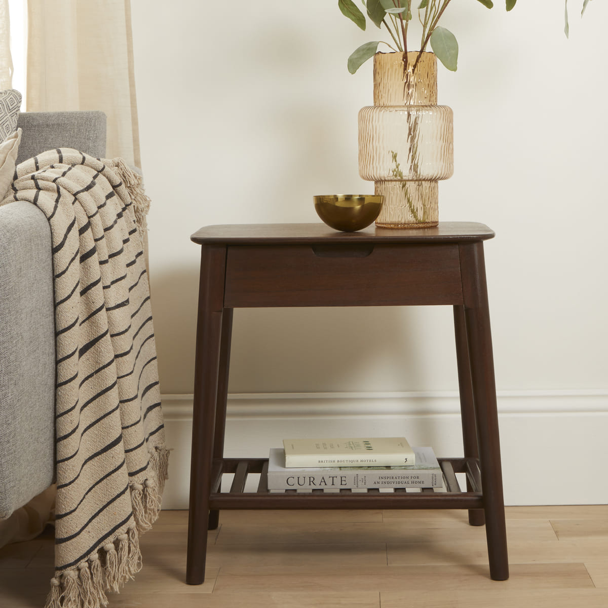 Norway Walnut Side Table Fishe and Lilly